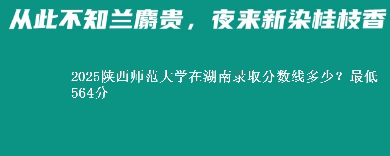 2025陕西师范大学在湖南录取分数线多少？最低564分