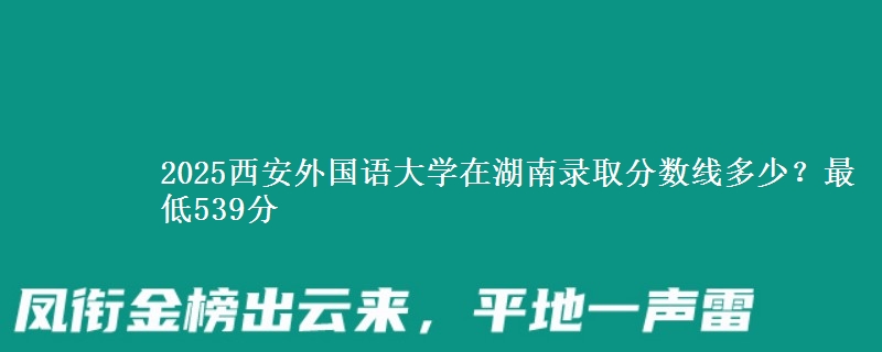 2025西安外国语大学在湖南录取分数线多少？最低539分