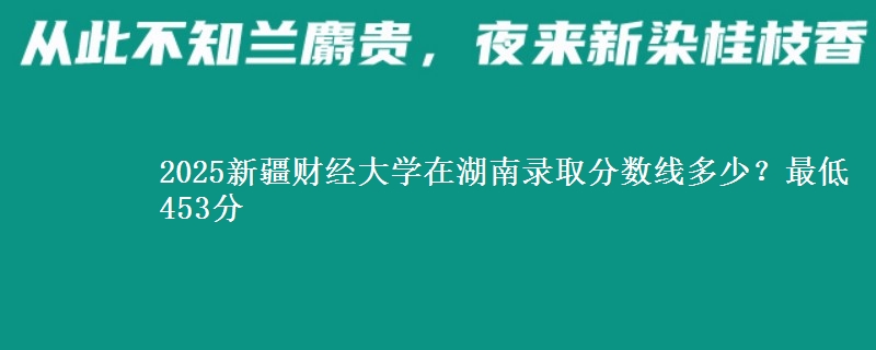 2025新疆财经大学在湖南录取分数线多少？最低453分
