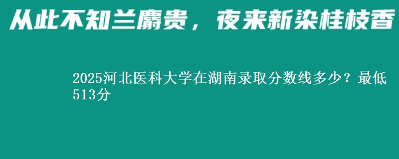 2025河北医科大学在湖南录取分数线多少？最低513分