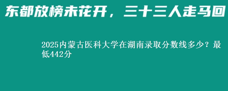 2025内蒙古医科大学在湖南录取分数线多少？最低442分