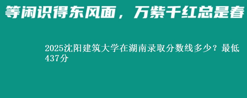 2025沈阳建筑大学在湖南录取分数线多少？最低437分