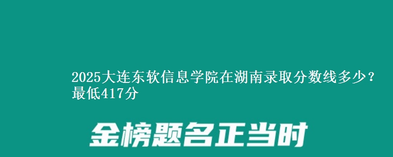 2025大连东软信息学院在湖南录取分数线多少？最低417分