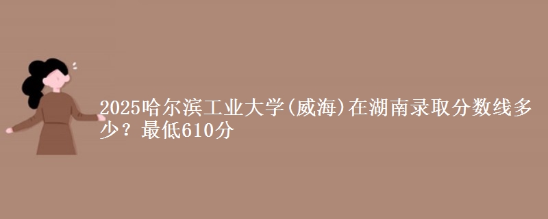 2025哈尔滨工业大学(威海)在湖南录取分数线多少？最低610分