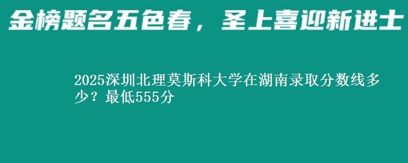 2025深圳北理莫斯科大学在湖南录取分数线多少？最低555分
