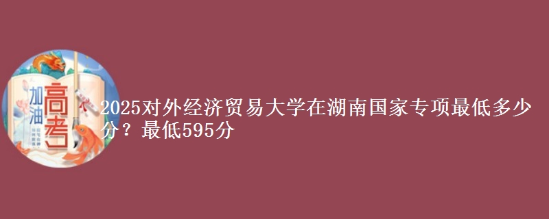 2025对外经济贸易大学在湖南国家专项最低多少分？最低595分