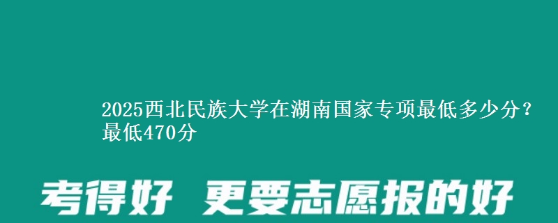 2025西北民族大学在湖南国家专项最低多少分？最低470分
