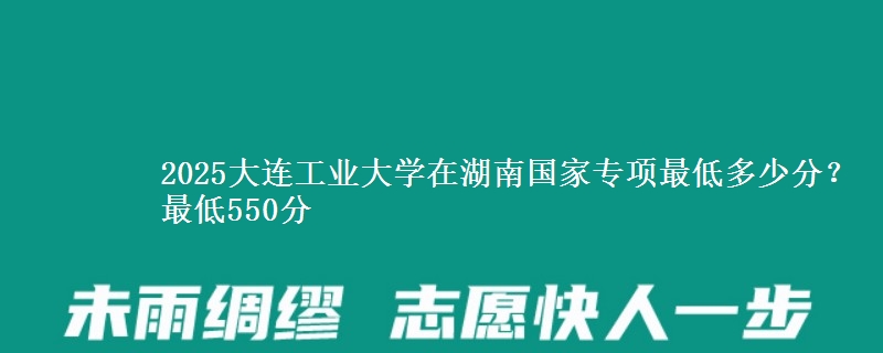 2025大连工业大学在湖南国家专项最低多少分？最低550分