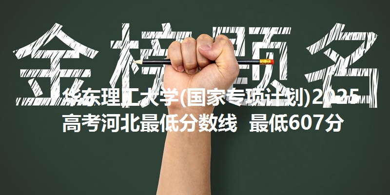 华东理工大学(国家专项计划)2025高考河北最低分数线 最低607分