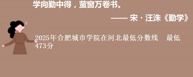 2025年合肥城市学院在河北最低分数线  最低473分