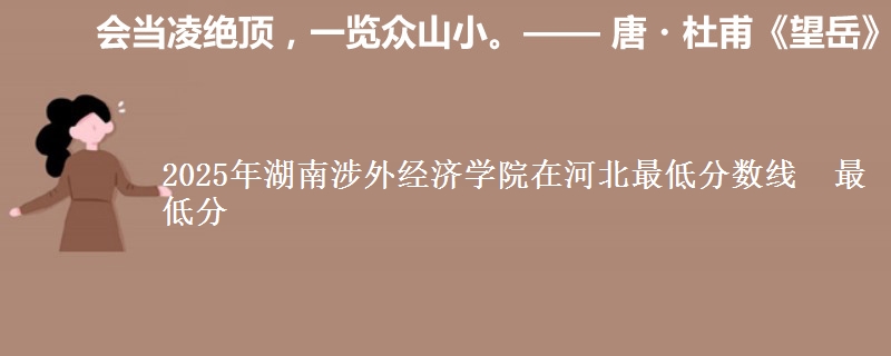2025年湖南涉外经济学院在河北最低分数线  最低分