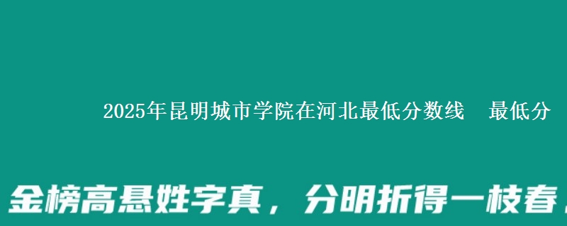 2025年昆明城市学院在河北最低分数线  最低分