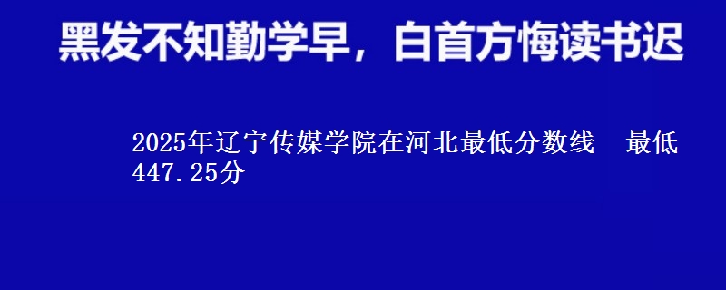2025年辽宁传媒学院在河北最低分数线  最低447.25分