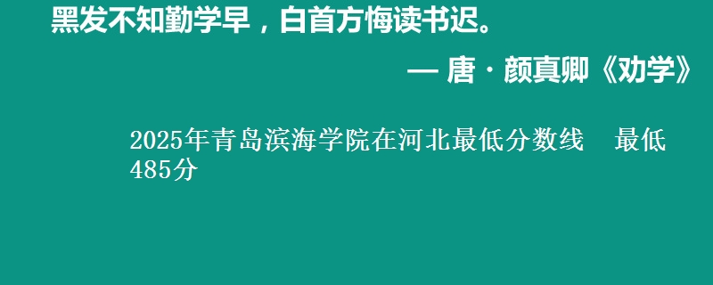 2025年青岛滨海学院在河北最低分数线  最低485分