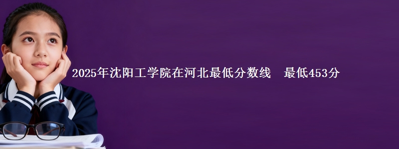 2025年沈阳工学院在河北最低分数线  最低453分