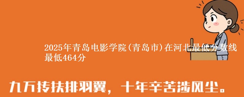 2025年青岛电影学院(青岛市)在河北最低分数线  最低464分