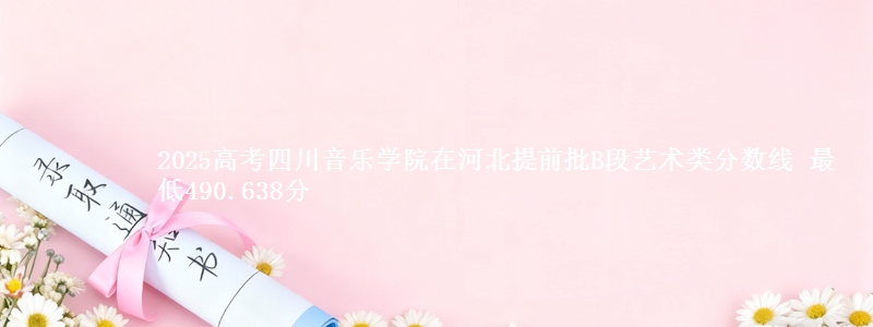2025年四川音乐学院在河北提前批B段艺术类分数线 最低490.638分