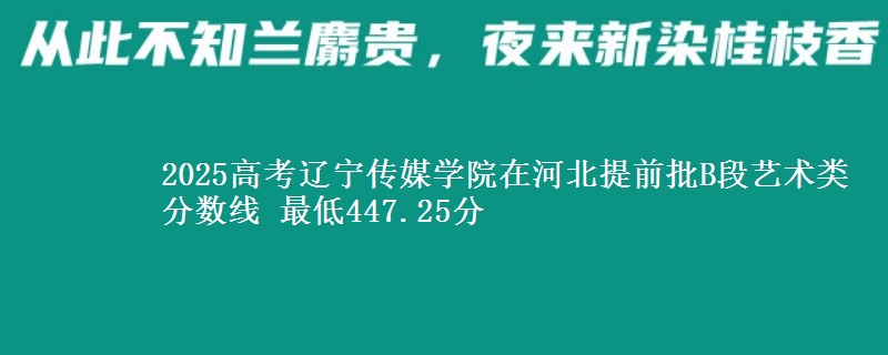 2025年辽宁传媒学院在河北提前批B段艺术类分数线 最低447.25分