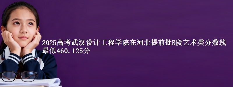 2025年武汉设计工程学院在河北提前批B段艺术类分数线 最低460.125分