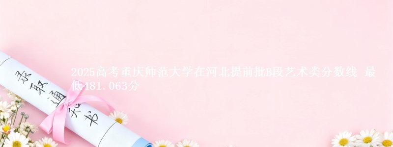 2025年重庆师范大学在河北提前批B段艺术类分数线 最低481.063分
