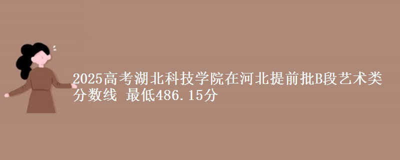 2025年湖北科技学院在河北提前批B段艺术类分数线 最低486.15分