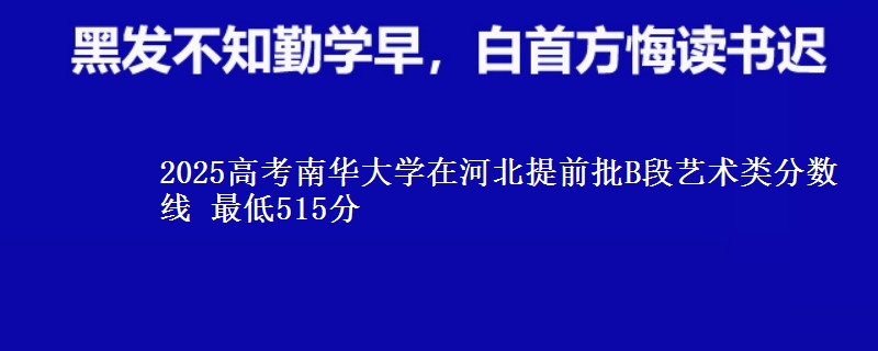 2025年南华大学在河北提前批B段艺术类分数线 最低515分