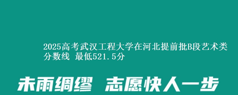 2025年武汉工程大学在河北提前批B段艺术类分数线 最低521.5分