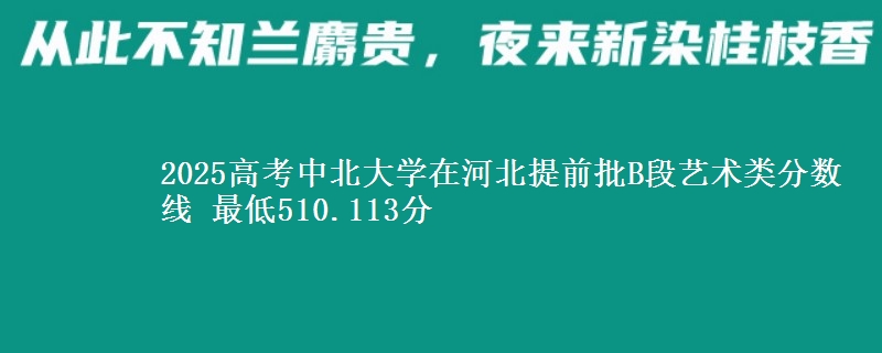 2025年中北大学在河北提前批B段艺术类分数线 最低510.113分