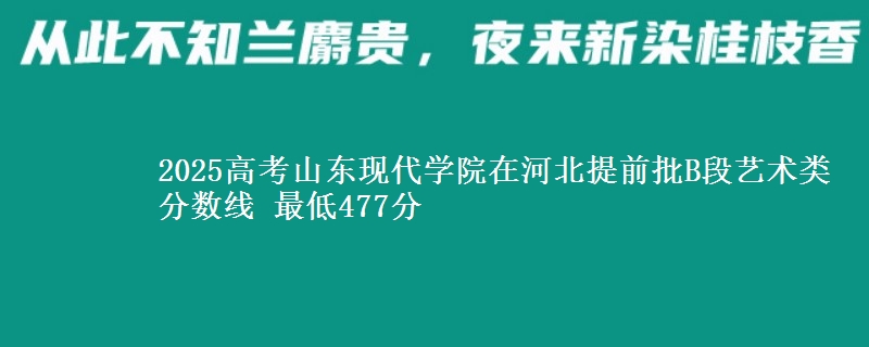 2025年山东现代学院在河北提前批B段艺术类分数线 最低477分