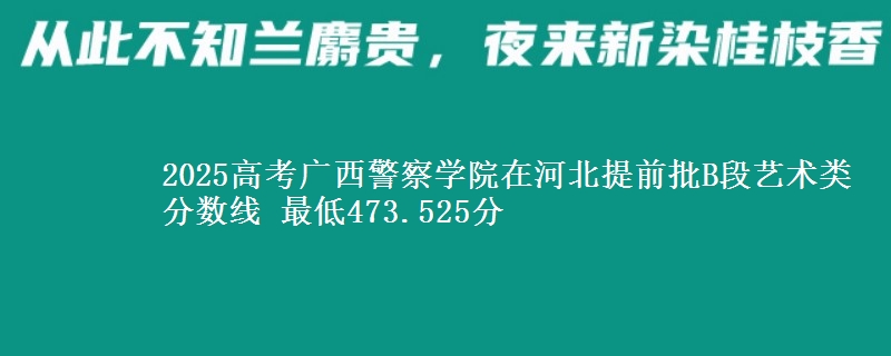 2025年广西警察学院在河北提前批B段艺术类分数线 最低473.525分