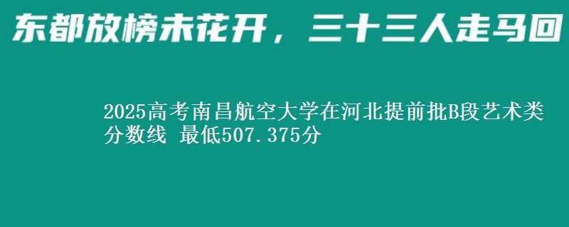 2025年南昌航空大学在河北提前批B段艺术类分数线 最低507.375分