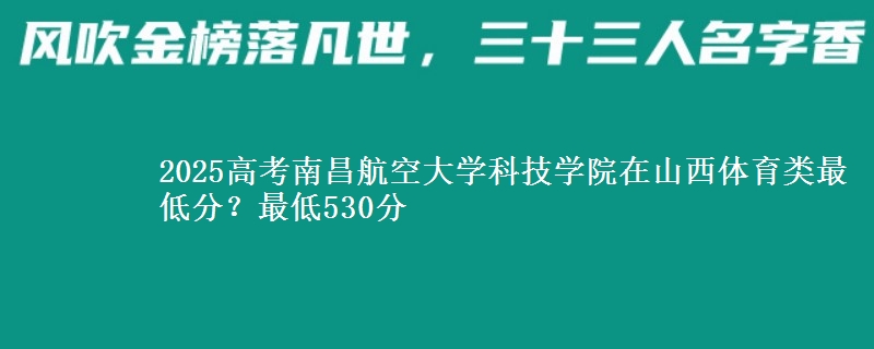 2025高考南昌航空大学科技学院在山西体育类最低分?最低530分