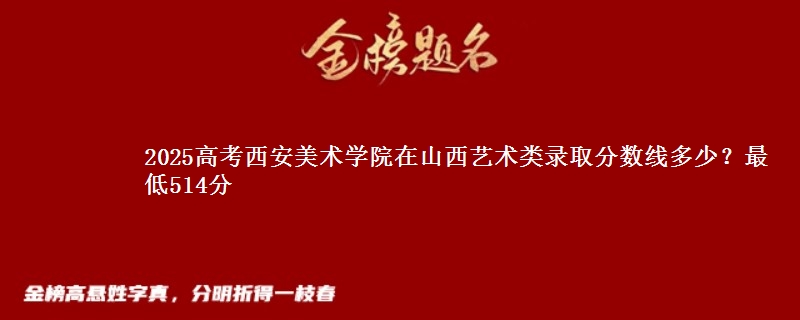 2025年西安美术学院在山西艺术类录取分数线多少？最低514分