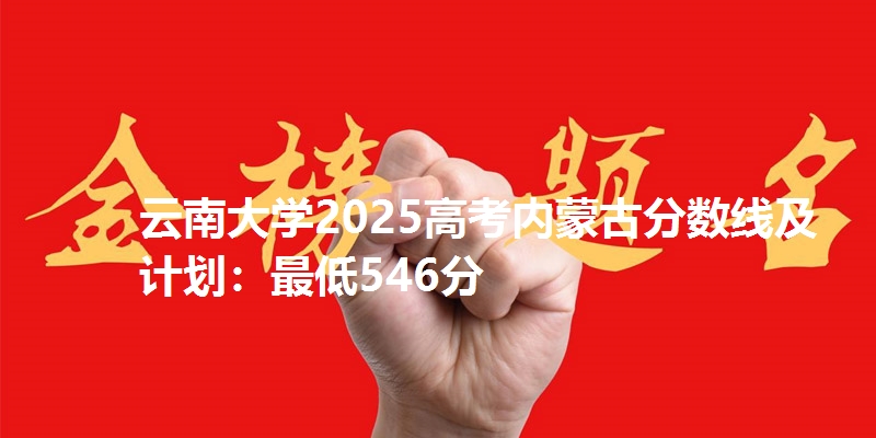 云南大学2025高考内蒙古分数线及计划:最低546分