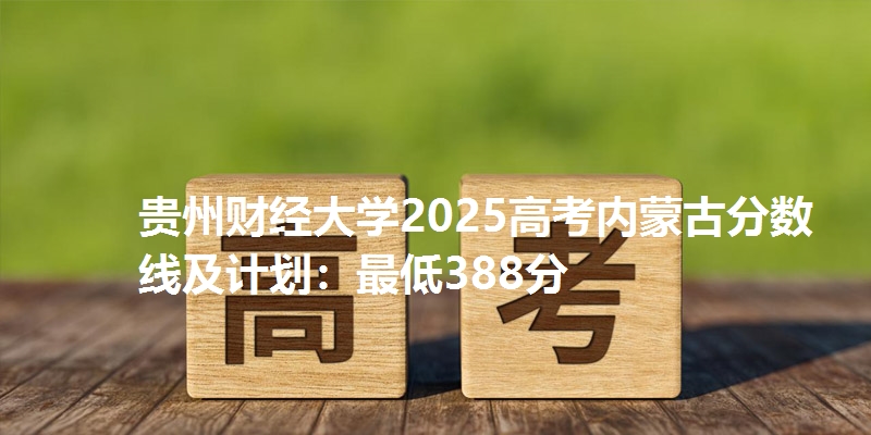贵州财经大学2025高考内蒙古分数线及计划:最低388分