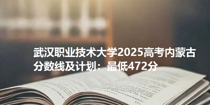 武汉职业技术大学2025高考内蒙古分数线及计划:最低472分