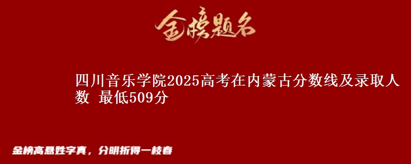 四川音乐学院2025高考在内蒙古分数线及录取人数 最低509分