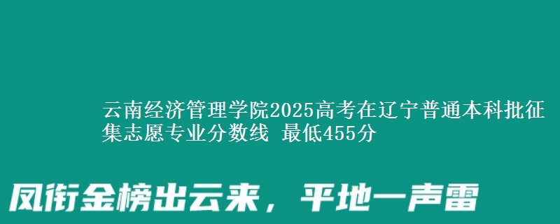 云南经济管理学院2025高考在辽宁普通本科批征集志愿专业分数线 最低455分