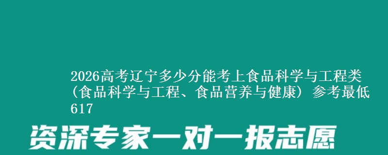 2026高考辽宁多少分能考上食品科学与工程类(食品科学与工程、食品营养与健康) 参考最低617