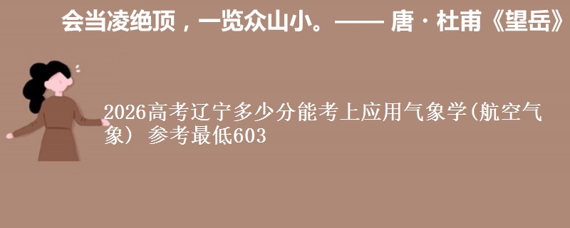 2026高考辽宁多少分能考上应用气象学(航空气象) 参考最低603
