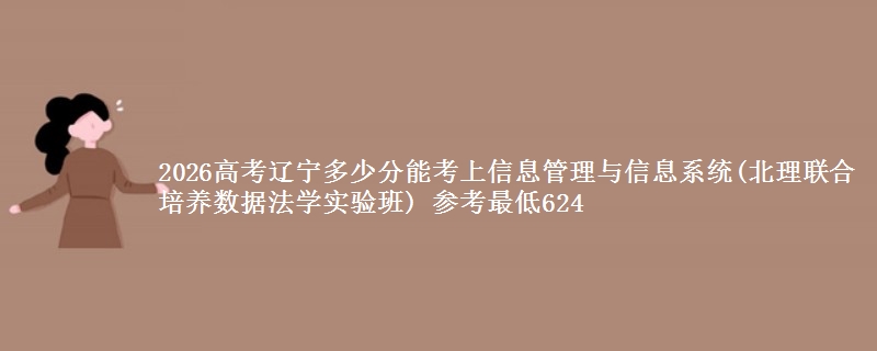 2026高考辽宁多少分能考上信息管理与信息系统(北理联合培养数据法学实验班) 参考最低624