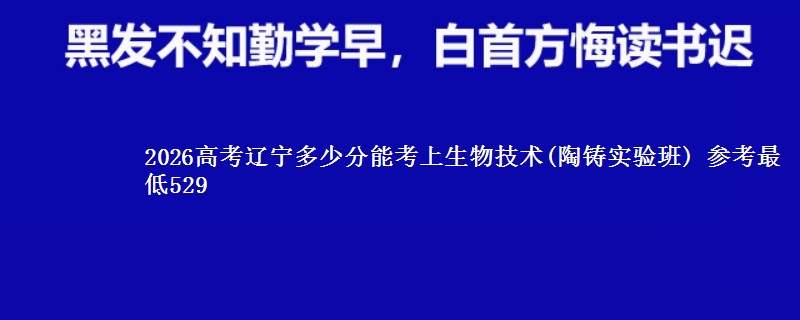 2026高考辽宁多少分能考上生物技术(陶铸实验班) 参考最低529