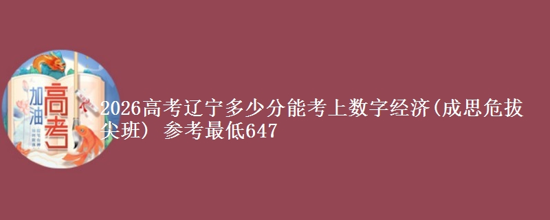 2026高考辽宁多少分能考上数字经济(成思危拔尖班) 参考最低647