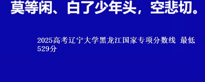 2025高考辽宁大学黑龙江国家专项分数线 最低529分