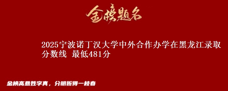 2025宁波诺丁汉大学中外合作办学在黑龙江录取分数线 最低481分