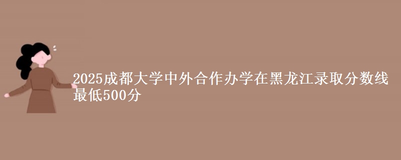 2025成都大学中外合作办学在黑龙江录取分数线 最低500分