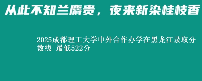 2025成都理工大学中外合作办学在黑龙江录取分数线 最低522分