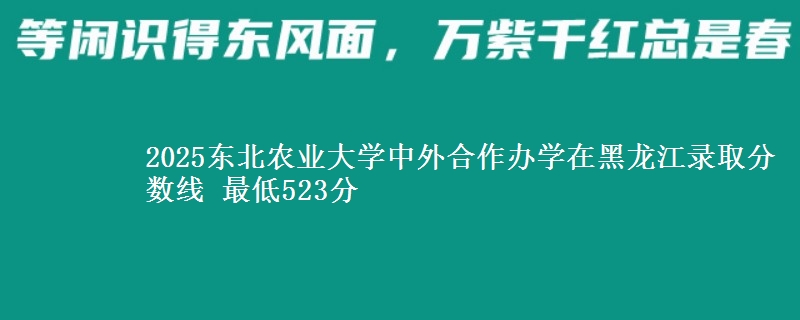 2025东北农业大学中外合作办学在黑龙江录取分数线 最低523分