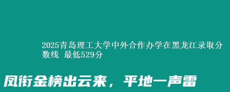 2025青岛理工大学中外合作办学在黑龙江录取分数线 最低529分
