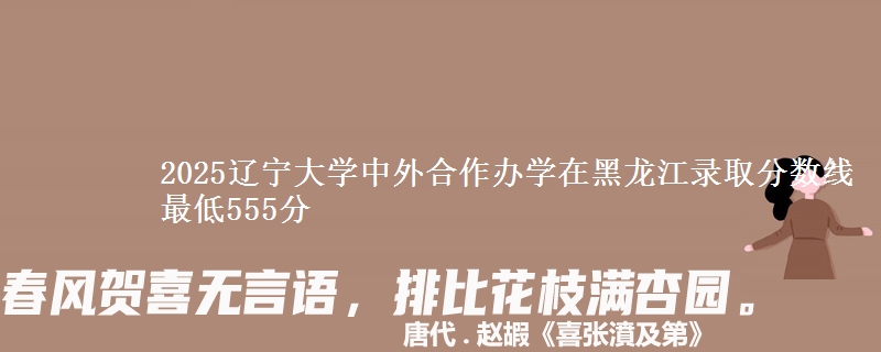 2025辽宁大学中外合作办学在黑龙江录取分数线 最低555分